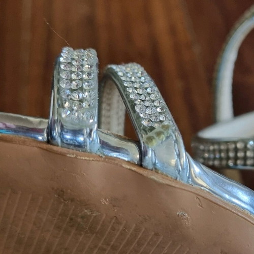 Nak silver high-heeled sandals used, size 36
