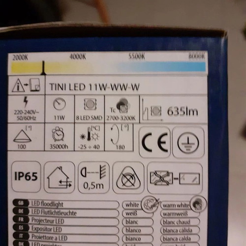 Προβολέας LED 11W θερμό λευκό καινούργιο