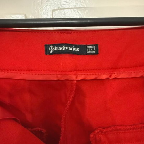Stradivarius red office pants like new, size M