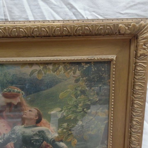 English painting La Belle Dame Sans Merci with carved frame