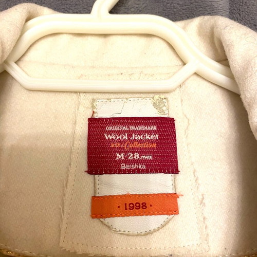 Bershka wool white coat like new, size M