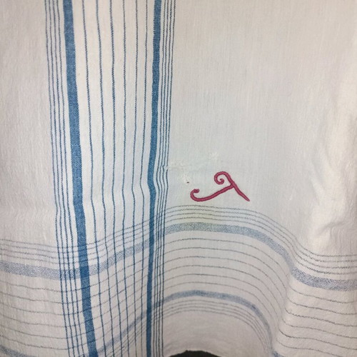 Woven loom tablecloth used with damages 1.43x1.58