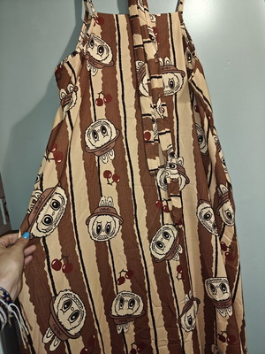 Laboubou dress like new, beige and brown, reversible with pockets and belt