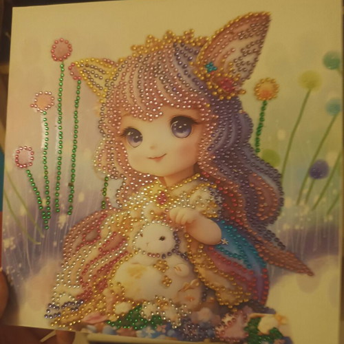 Children's painting with rhinestones new, 25x25 cm