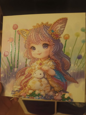 Children's painting with rhinestones new, 25x25 cm