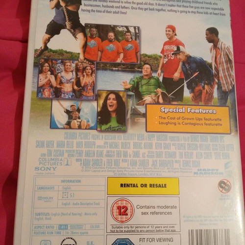 Grown Ups DVD like new, comedy adventure, subbed