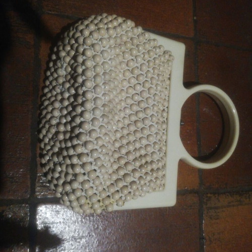 White beaded women's handbag 60s, made in Italy