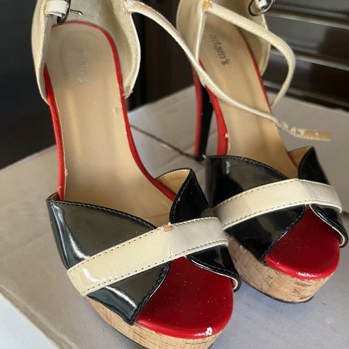 High Heeled Sandals Adam's Shoes used, multicolor, size 37