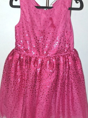H&M Girl's Pink Sequin Party Dress with Tulle, Like New, Size 2-3