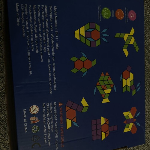 Wooden Montessori Educational Toy with Cards and Geometric Shapes like new