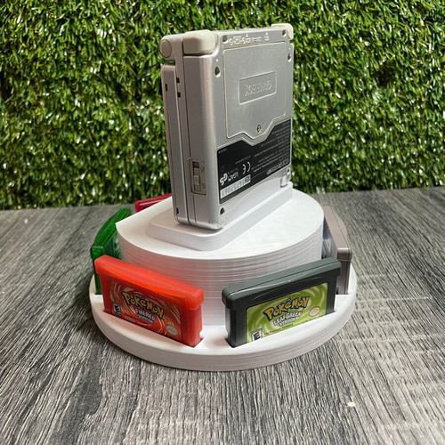 Circular Stand for Gameboy Advance SP and 8 Cartridges 3D Print