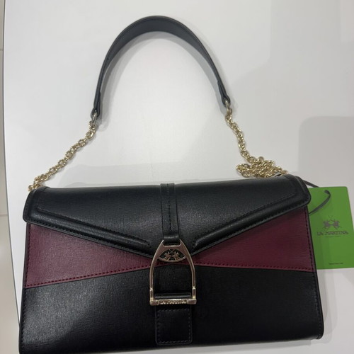 La Martina leather women's shoulder bag, black