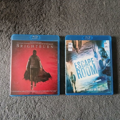 Blu-Ray movies used, 2 pieces with Greek subtitles, thriller horror