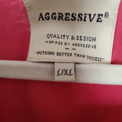Cotton women's pink blouse with 3/4 sleeve, like new, brand Aggressive