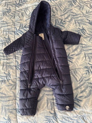 Timberland baby snowsuit 6-9 months new navy blue with mittens and foot covers