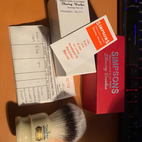 Simpson Chubby 3 Synthetic Brush LE King Charles III used
