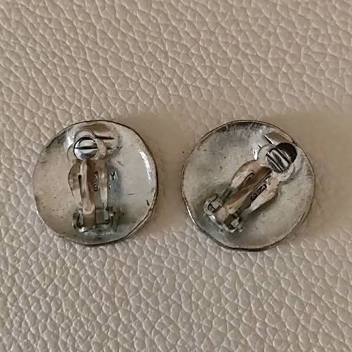 Vintage DKNY clip earrings silver like new