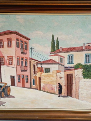 Ελαιογραφία σε καμβά Φραγκίσκος Δουκάκης σαν καινούργιο