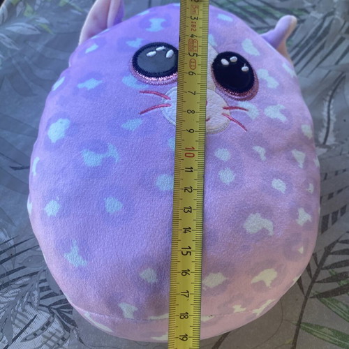 TY Squishy Beanies Cassidy plush cat, purple