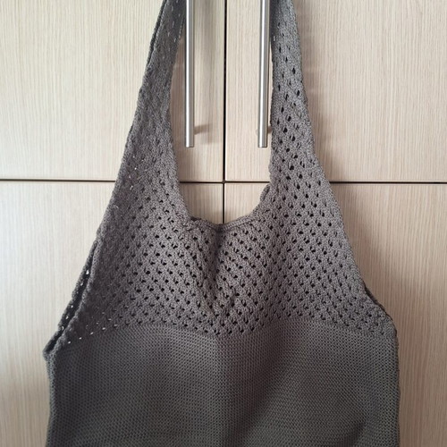 Knitted shoulder shopper bag green new 45 x 35 cm