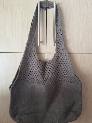 Knitted shoulder shopper bag green new 45 x 35 cm