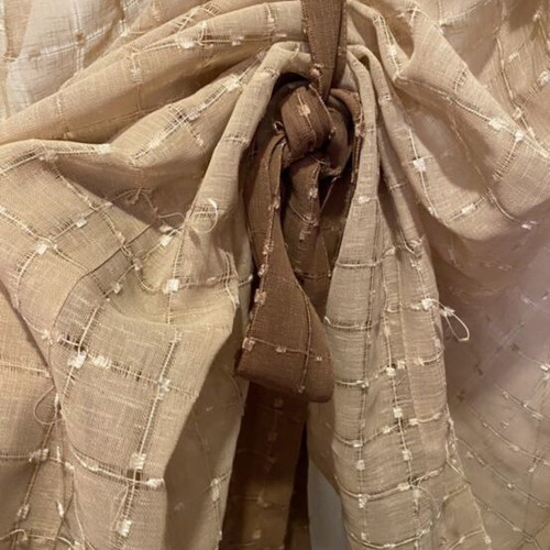 Rustic cream curtains and drapes set used, 2 pieces