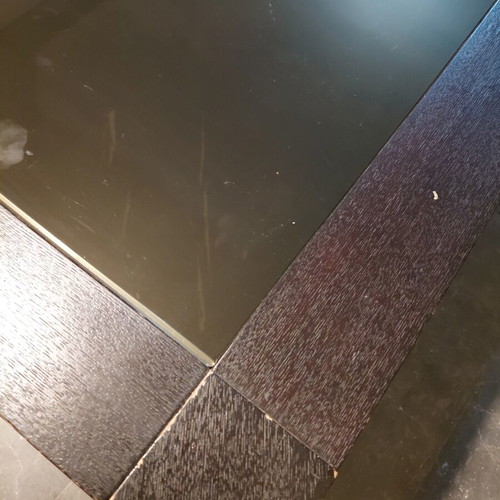 Wooden coffee table 120×120×40 cm used with double glass top
