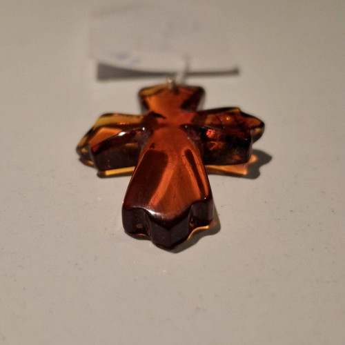 Amber cross solid Baltic amber new brown