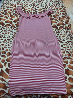 Zara dress size L midi in like new condition, white and red