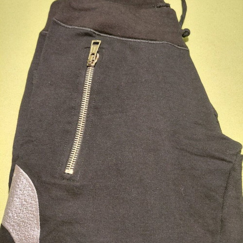 I.4.U Capri Pants Black with Silver Thread Bat Design like New