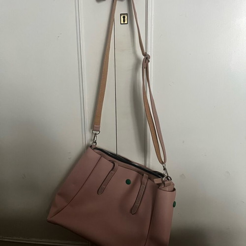 David Jones Paris leather handbag pale pink like new 35x25 cm