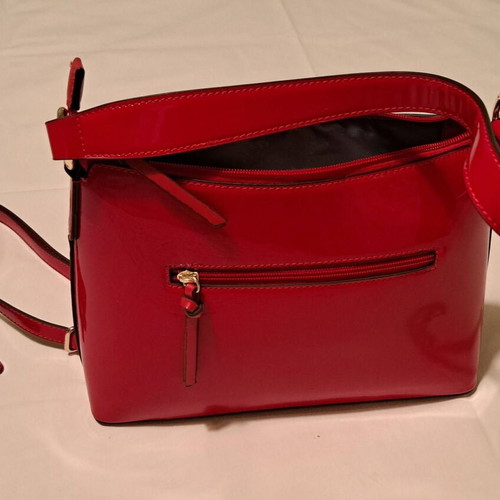 Francinel red patent leather shoulder and handbag