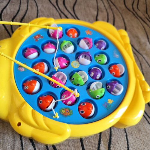 Interactive fishing game used, educational toy