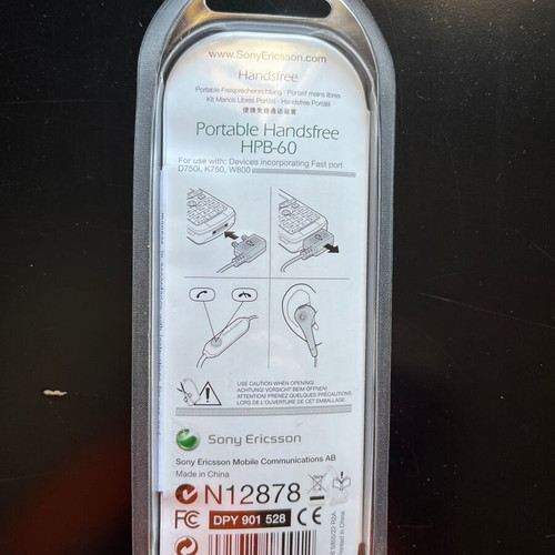 Sony Handsfree HPB-60 wired headphones new in packaging