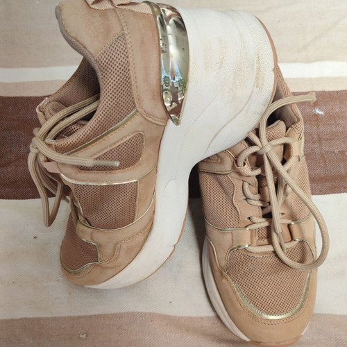 Women's sneakers size 39 used, beige