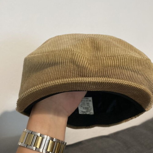 Italian corduroy beret like new, beige and brown