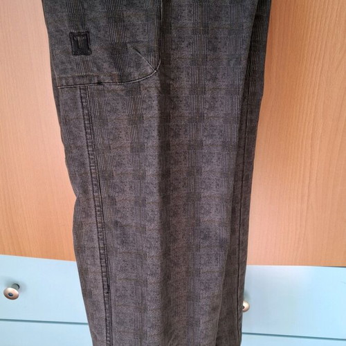 Men's cotton plaid jeans Timezone XL like new, black gray