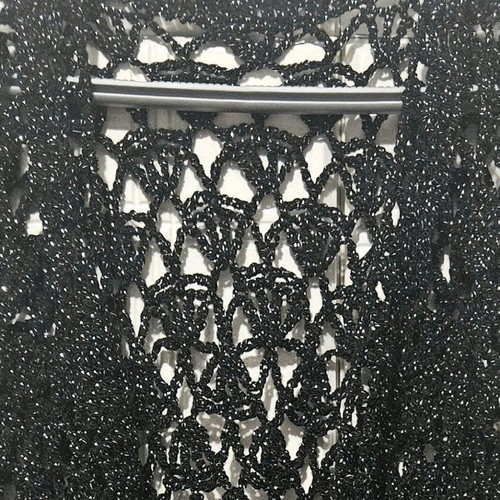 Handmade knitted vest like new, black with silver shimmer