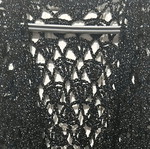 Handmade knitted vest like new, black with silver shimmer