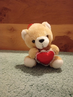 Teddy bear used with heart plush