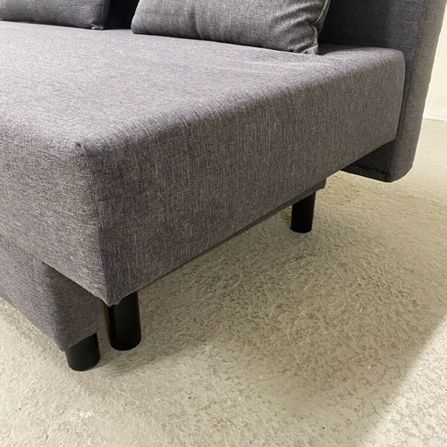 Three-seater sofa bed like new with storage space and 3 cushions