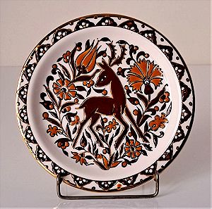 Ceramica Olympia Διακοσμητικό Πιάτο Τοίχου Ø19cm Hand made Rodos Greece #01740