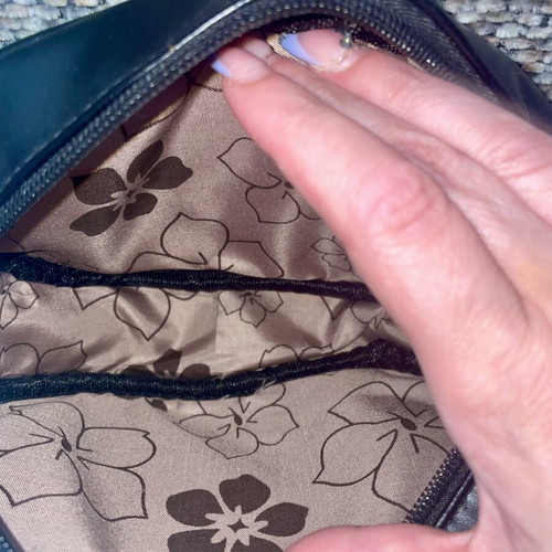 Belt bag with embossed quilted heart design, new