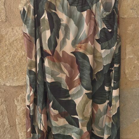 Ted Baker London Tropical Palm Print Satin Slip Dress like new, size L