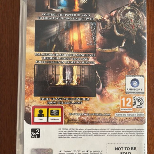 Prince of Persia: The Forgotten Sands PSP game, Ubisoft