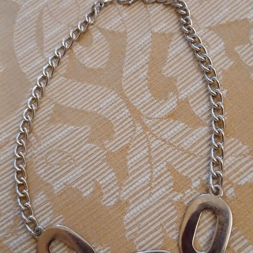 Women's Stainless Steel Necklace with Oval Elements 48 cm silver like new