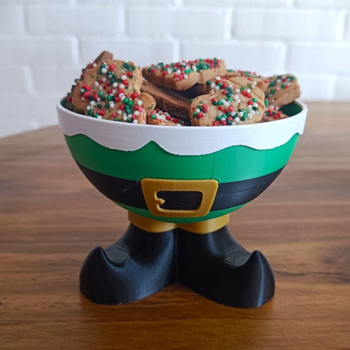 Christmas Feet Bowl new, with Santa and Elf 12cm diameter