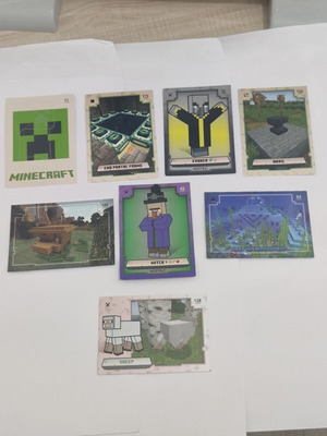 Panini Minecraft Adventure Trading Cards set, 8 cards