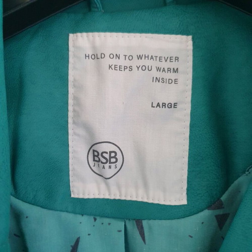 Bikerstyle leatherlook jacket BSB new, size L, seagreen