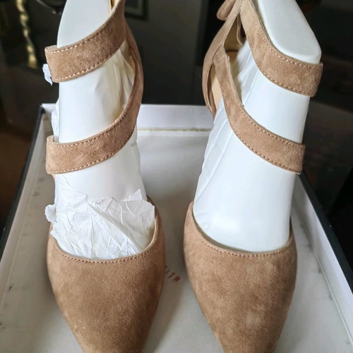 Suede leather pumps used, beige, size 37